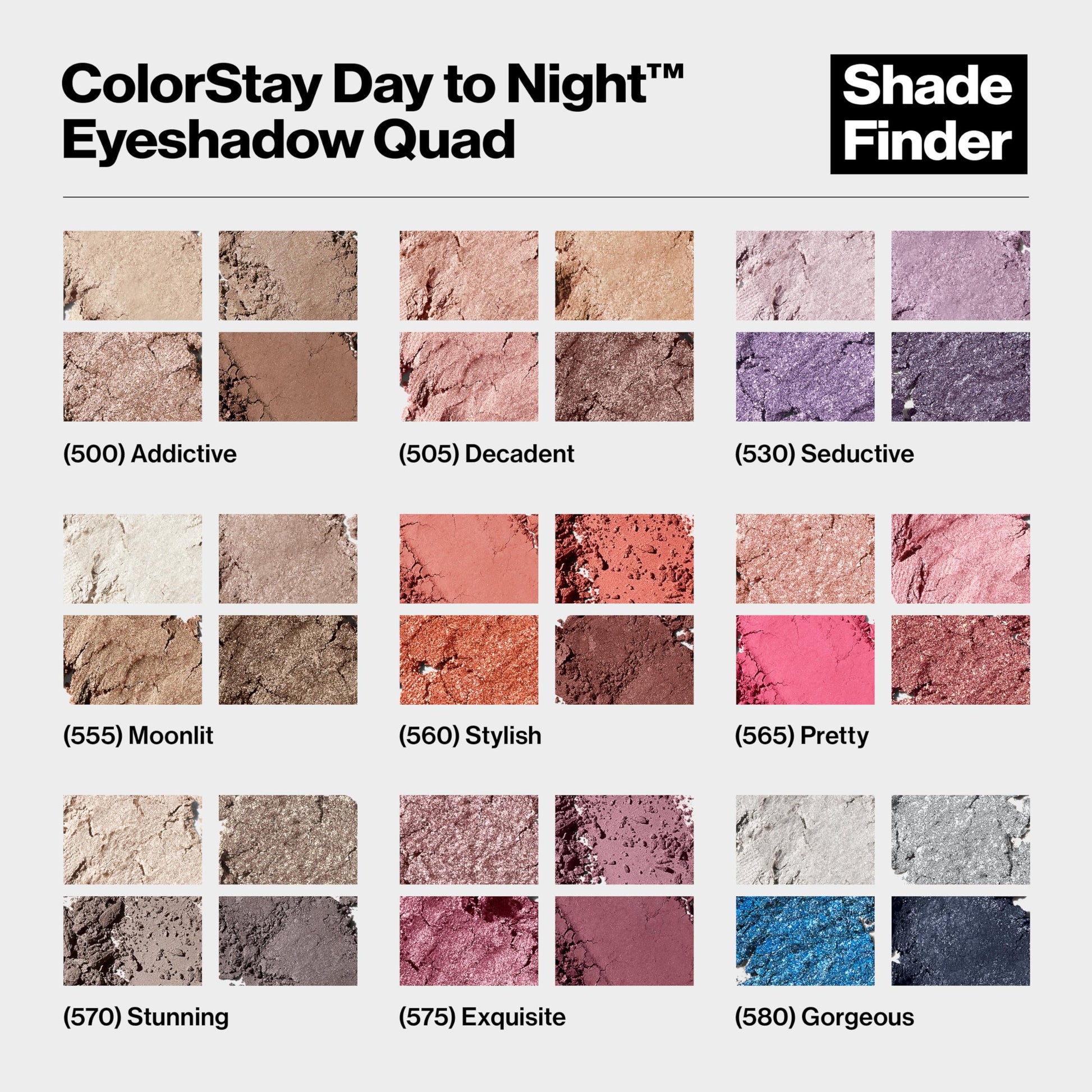 Revlon eyeshadow quad packaging showing 24 hour wear claim