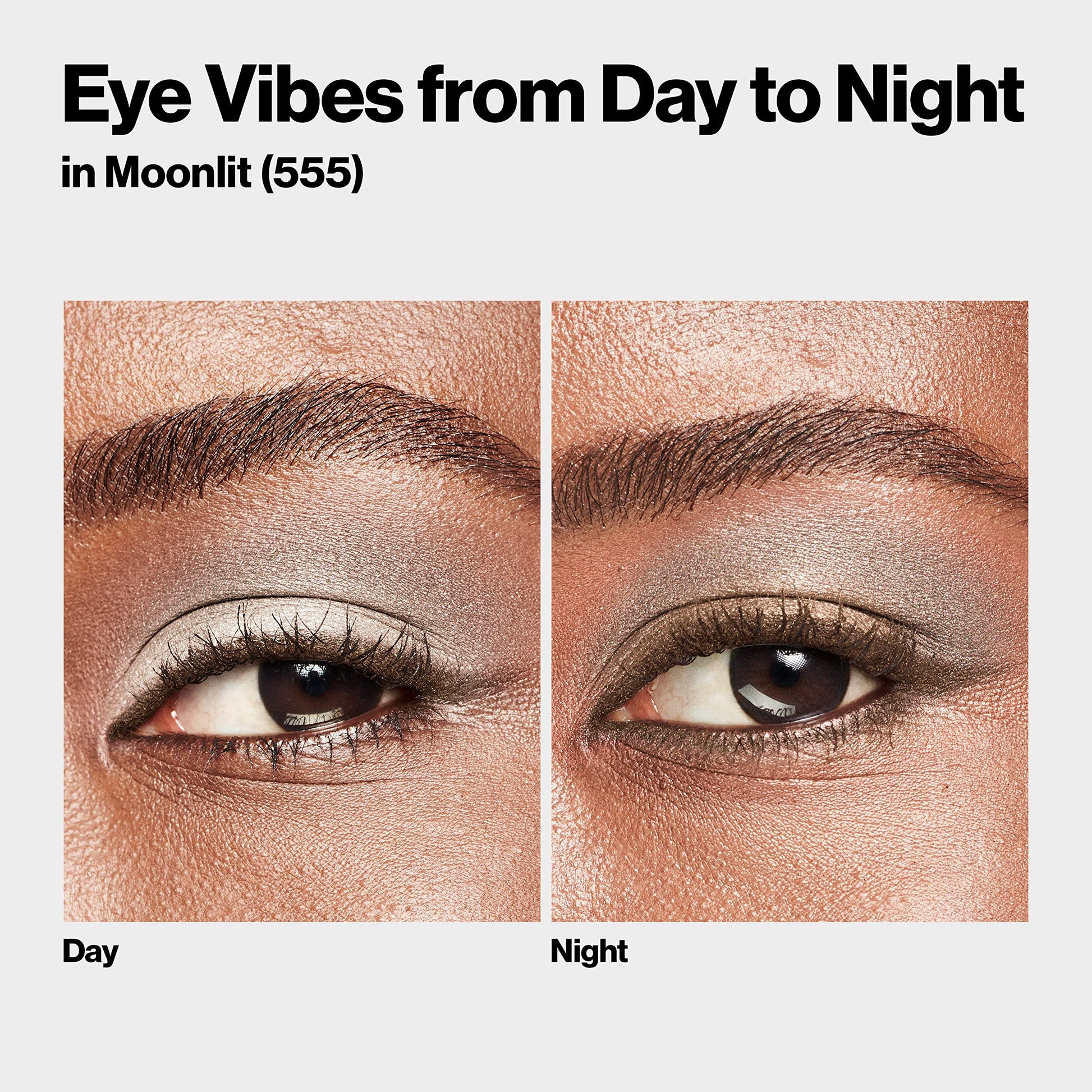 Revlon 555 Moonlit eyeshadow palette held in hand for scale