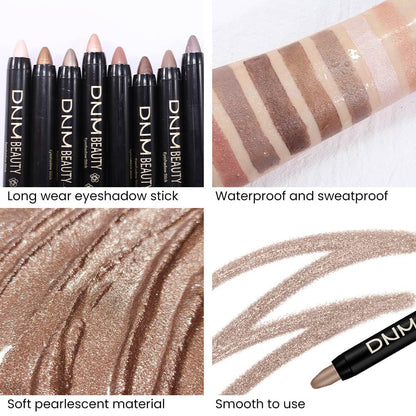 Person applying Evpct waterproof eyeshadow stick to eyelids