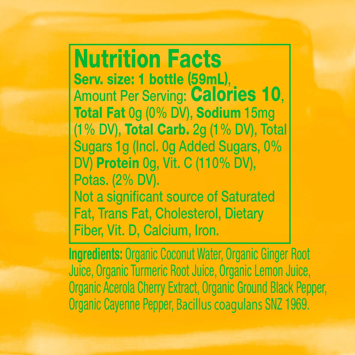 Vive Organic 2 fluid ounce bottle ingredients label displaying organic certification