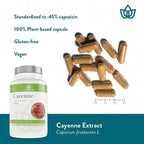 USA sourced Nature Restore cayenne pepper extract nutrition facts panel.