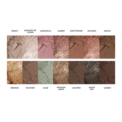 Internal view of Laura Geller 14 color baked eyeshadow palette