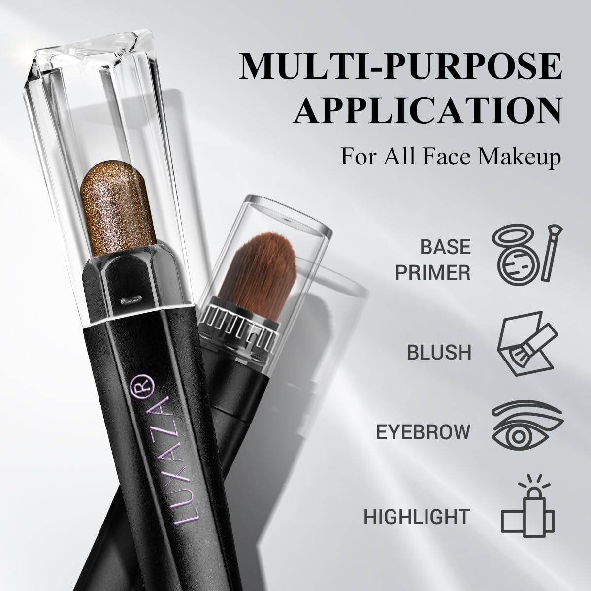 Professional makeup look using Luxaza neutral eye shadow pencils