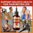 LAIOACDL liquid metabolism support drops bottle alongside natural strawberry and herbal graphics.