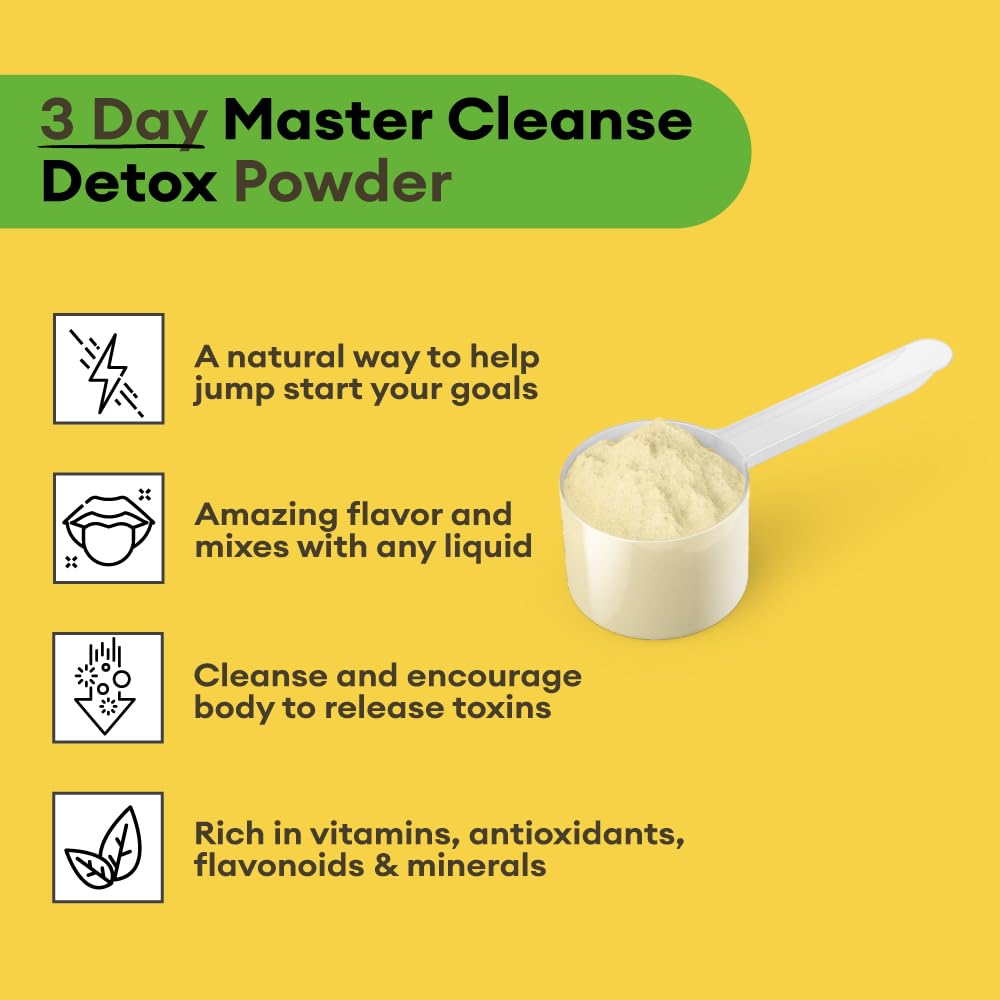 Three day plant based master cleanse powder directions and scoop size