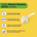 Three day plant based master cleanse powder directions and scoop size