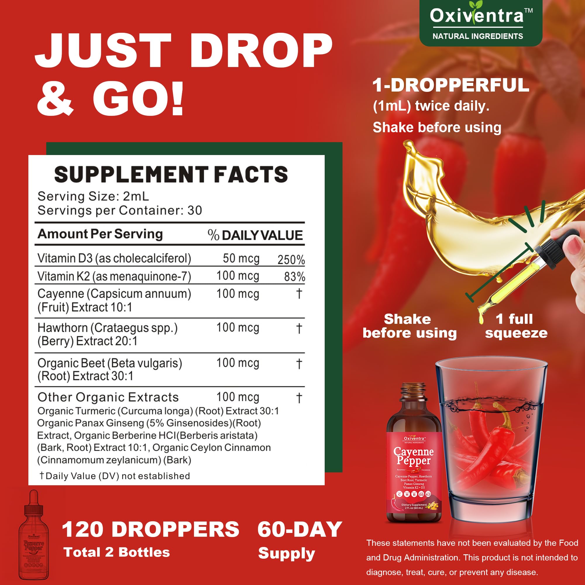 Valleylux liquid herbal supplement with dropper packaging details.