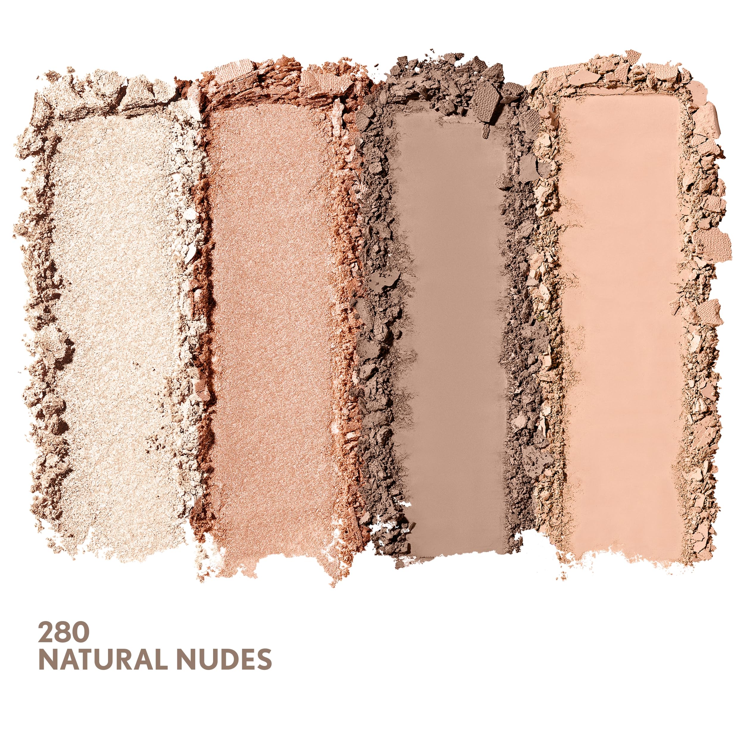 Natural Nudes eyeshadow palette showing four distinct shades