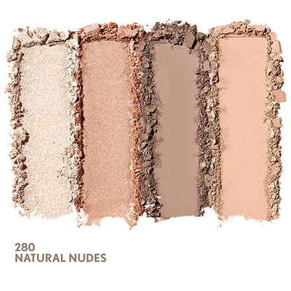 Natural Nudes eyeshadow palette showing four distinct shades