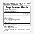 Vegan friendly 12000mg equivalent cayenne fruit capsules manufacturing quality seal