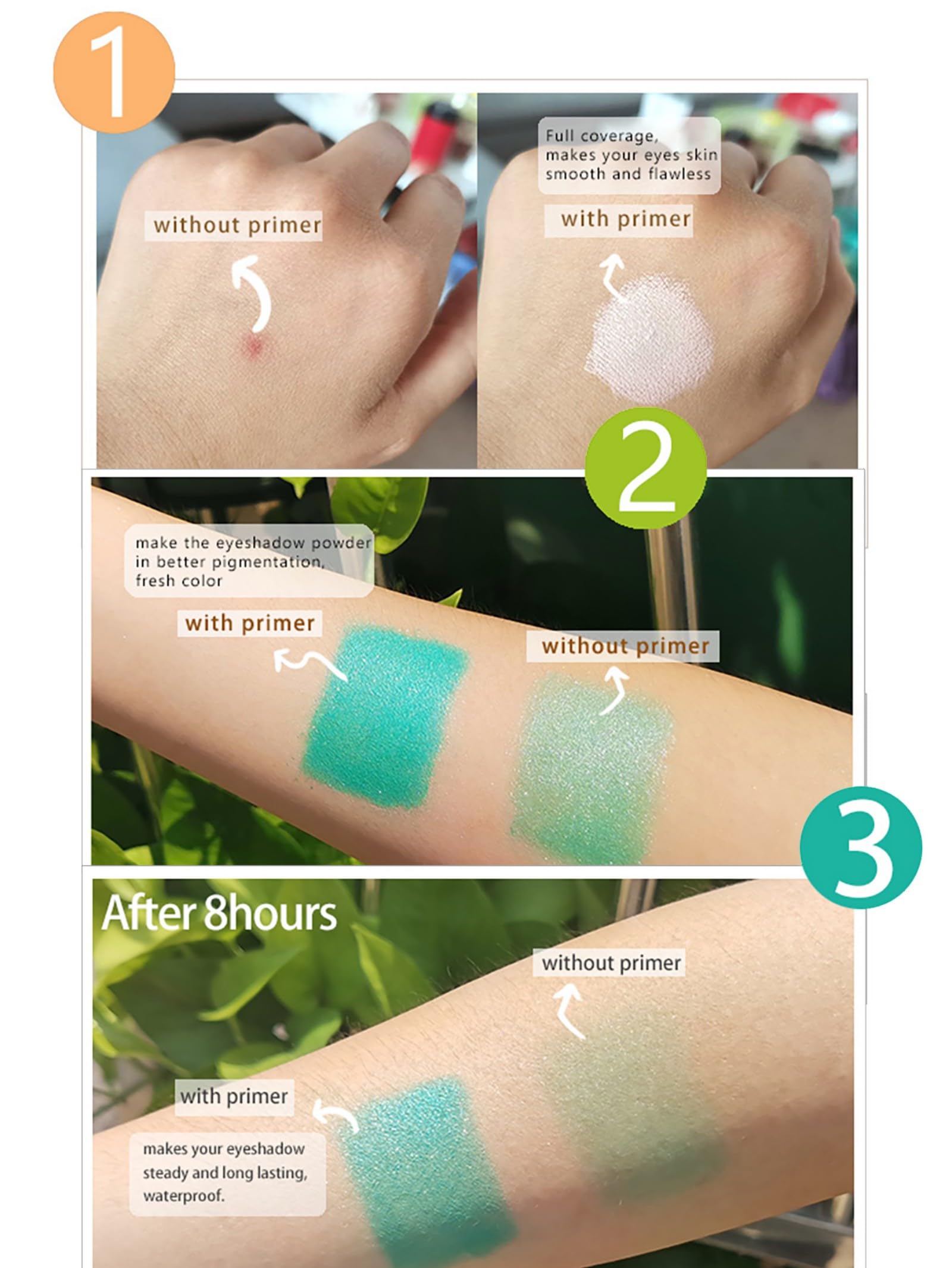 Authentic USA imported matte eye primer base in dark color option for vibrant makeup looks.