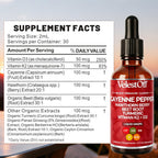 Lanzf Velestoff Cayenne Pepper supplement liquid showing ingredients and dropper