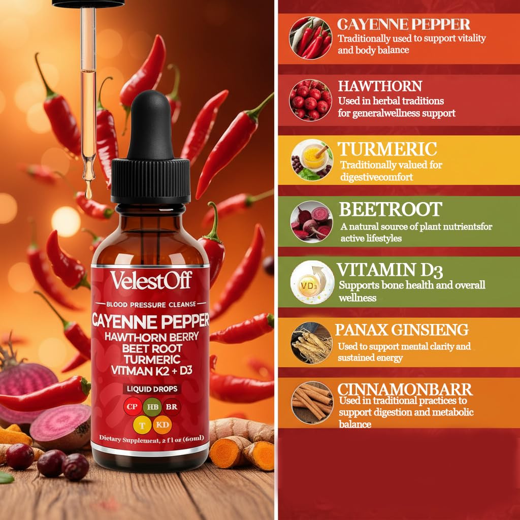 Lanzf Velestoff cayenne liquid blend with hawthorn berry and turmeric
