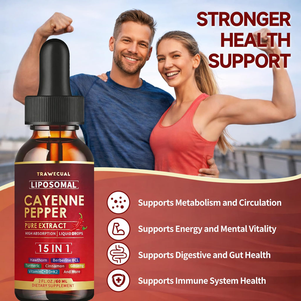 High absorption liposomal cayenne pepper drops with berberine HCL