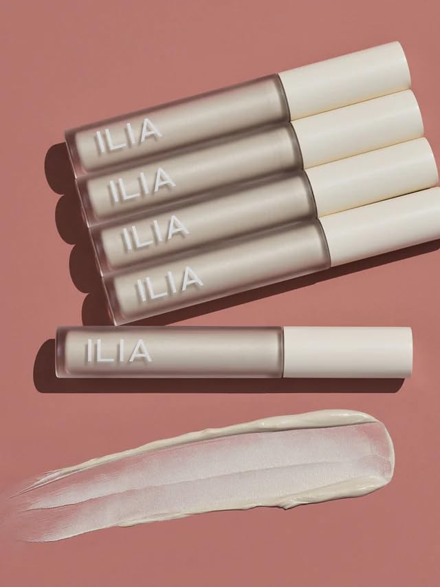 ILIA illuminating eyeshadow primer swatched on skin showcasing subtle mineral shimmer