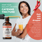 Non GMO vegan cayenne pepper liquid drops for digestive wellness.