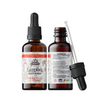 Liquid cayenne pepper dietary supplement 2 fluid ounces packaging overview.