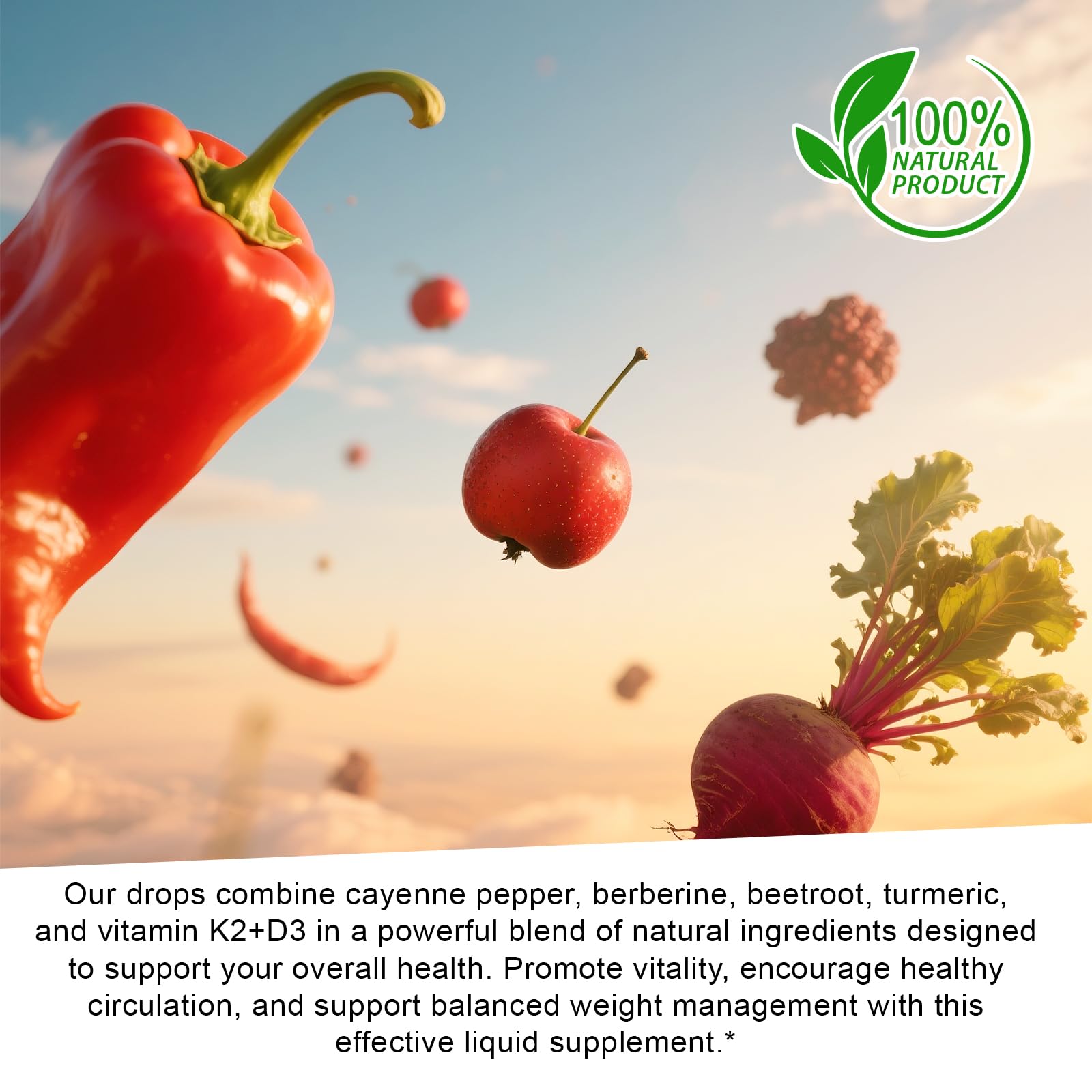 Ruduwu cayenne pepper liquid supplement dietary drops with hawthorn and beetroot