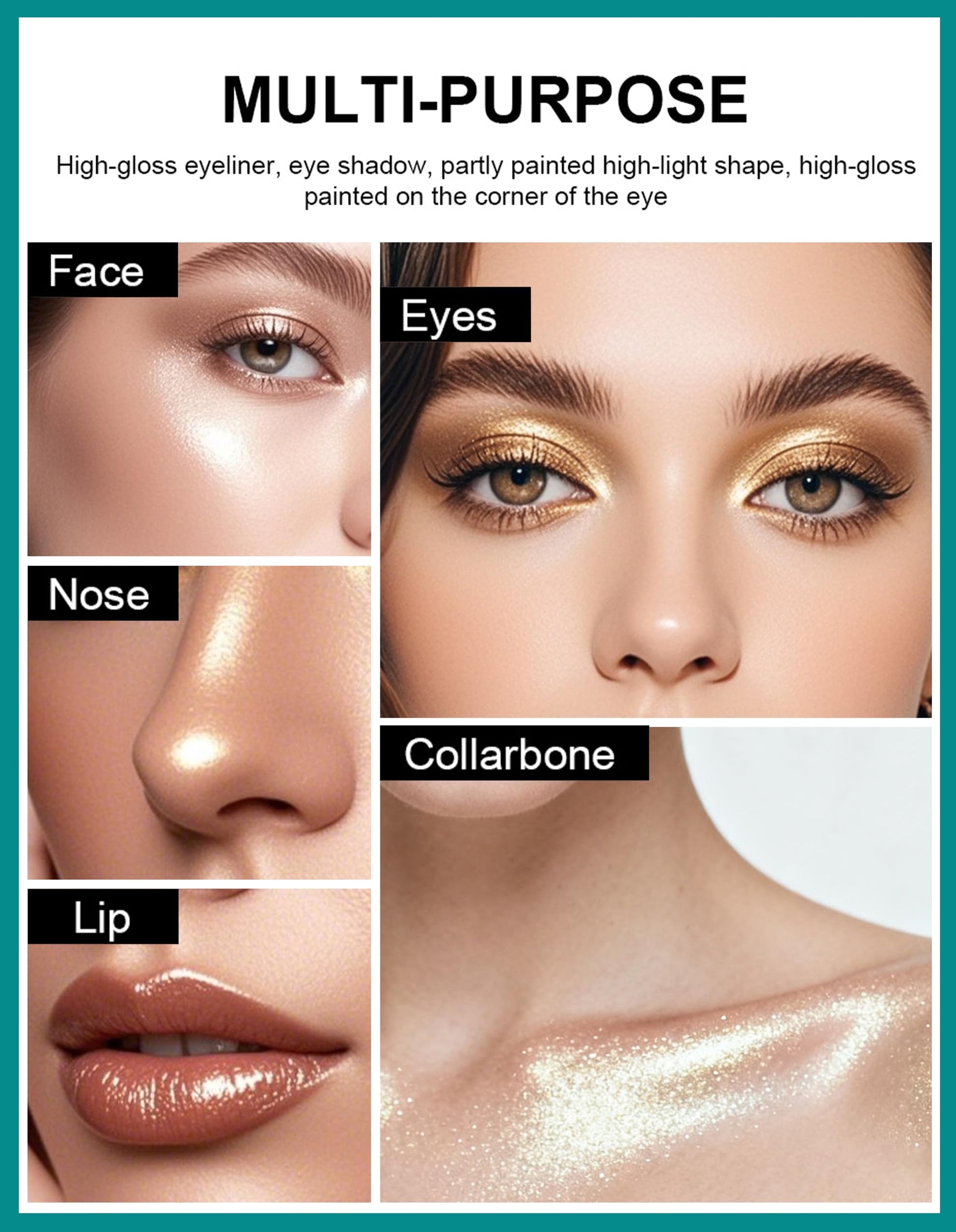 Four different metallic shades of Erinde eyeshadow sticks side by side