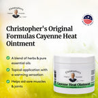 Authentic imported muscle relief ointment package displaying the 40,000 Heating Units cayenne pepper formulation details.