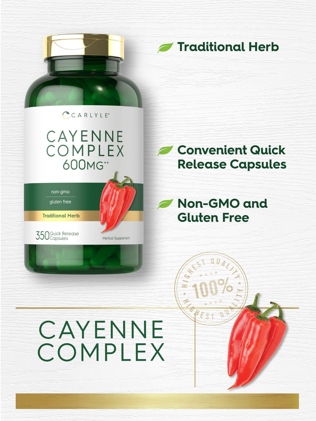 Authentic Carlyle imported USA packaging showing 350 capsule count badge
