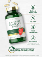 Close up of Carlyle cayenne pepper quick release dietary supplement capsules