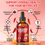 Sublingual dropper application of LAMFQA cayenne pepper liquid drops for rapid absorption