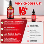 Side label of LAMFQA liquid drops detailing vitamin D3 K2 and Panax ginseng nutrition facts