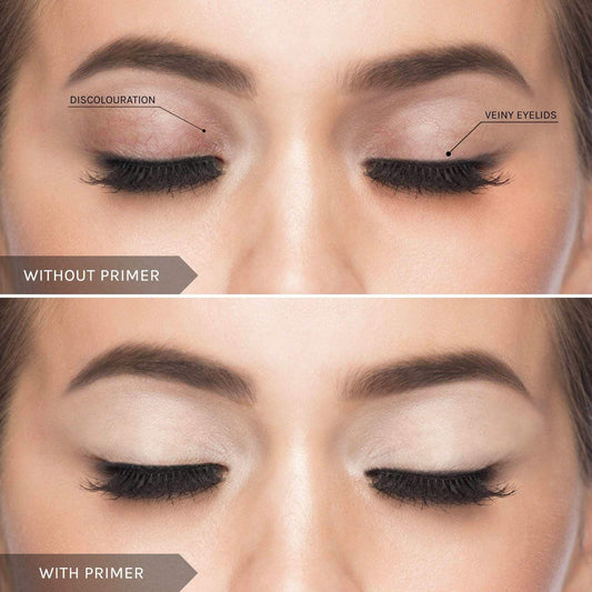 Mirenesse eye shadow primer with the doe-foot applicator pulled out showing product texture.