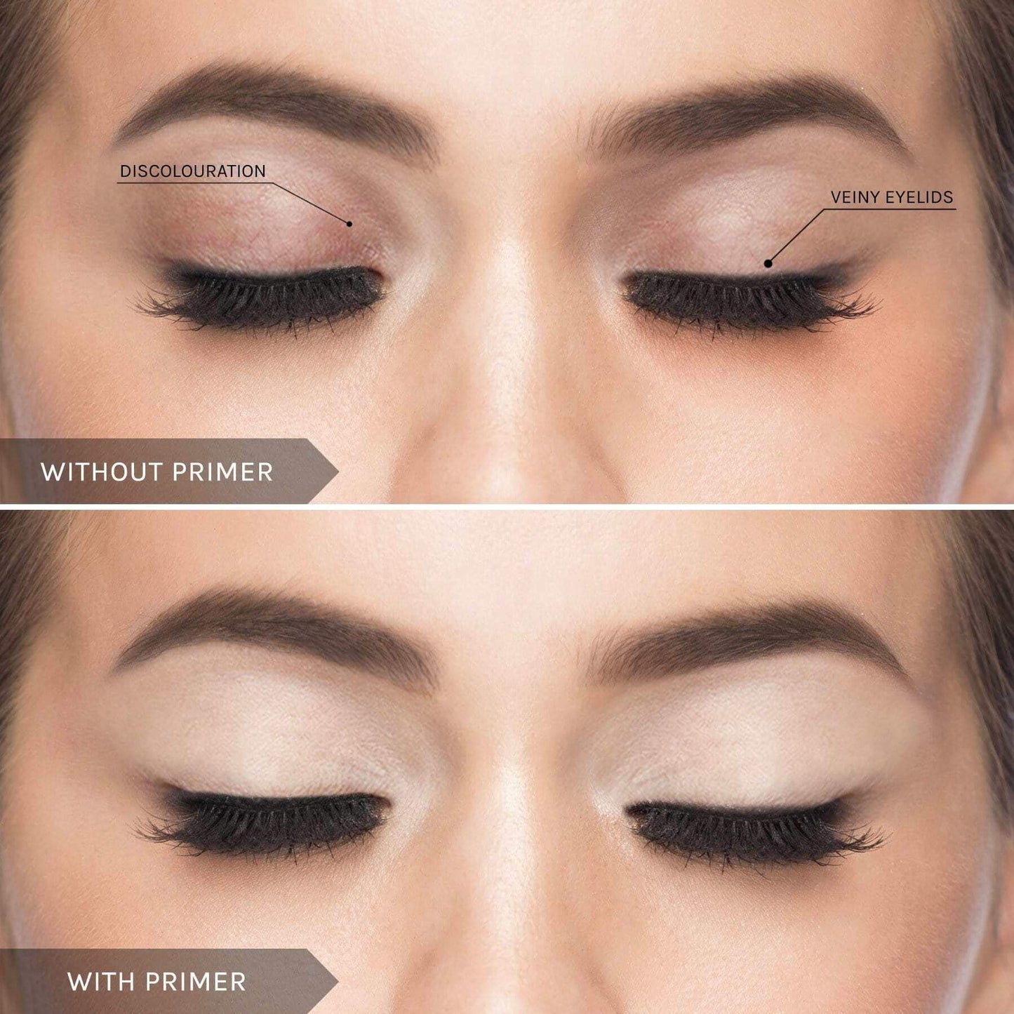 Mirenesse eye shadow primer with the doe-foot applicator pulled out showing product texture.