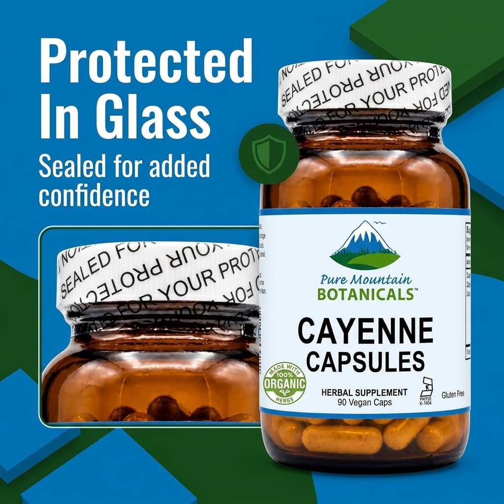Pure Mountain Botanicals dietary supplement bottle displaying non GMO and gluten free icons