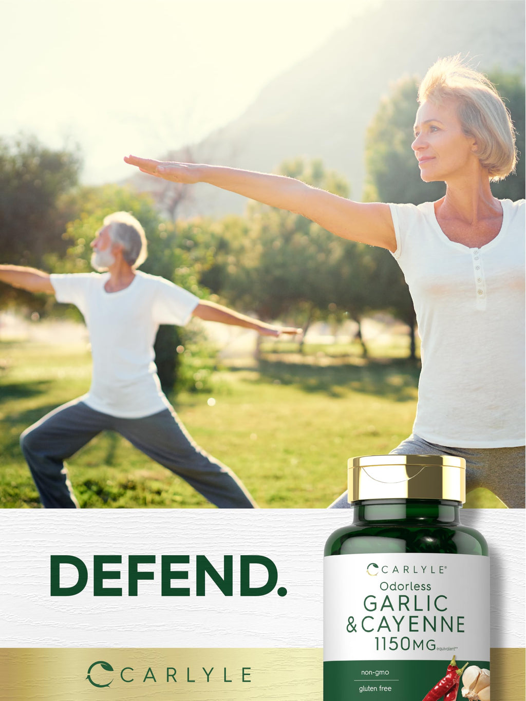 Carlyle odorless heart health supplement showing easy to swallow softgels layout