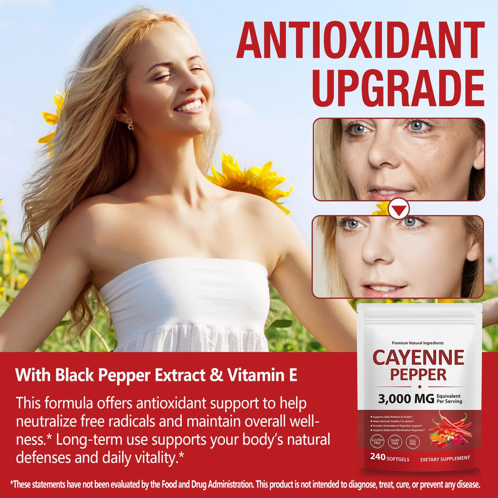 Gluten-free Vogsig cayenne pepper capsule bottle layout for healthy metabolism
