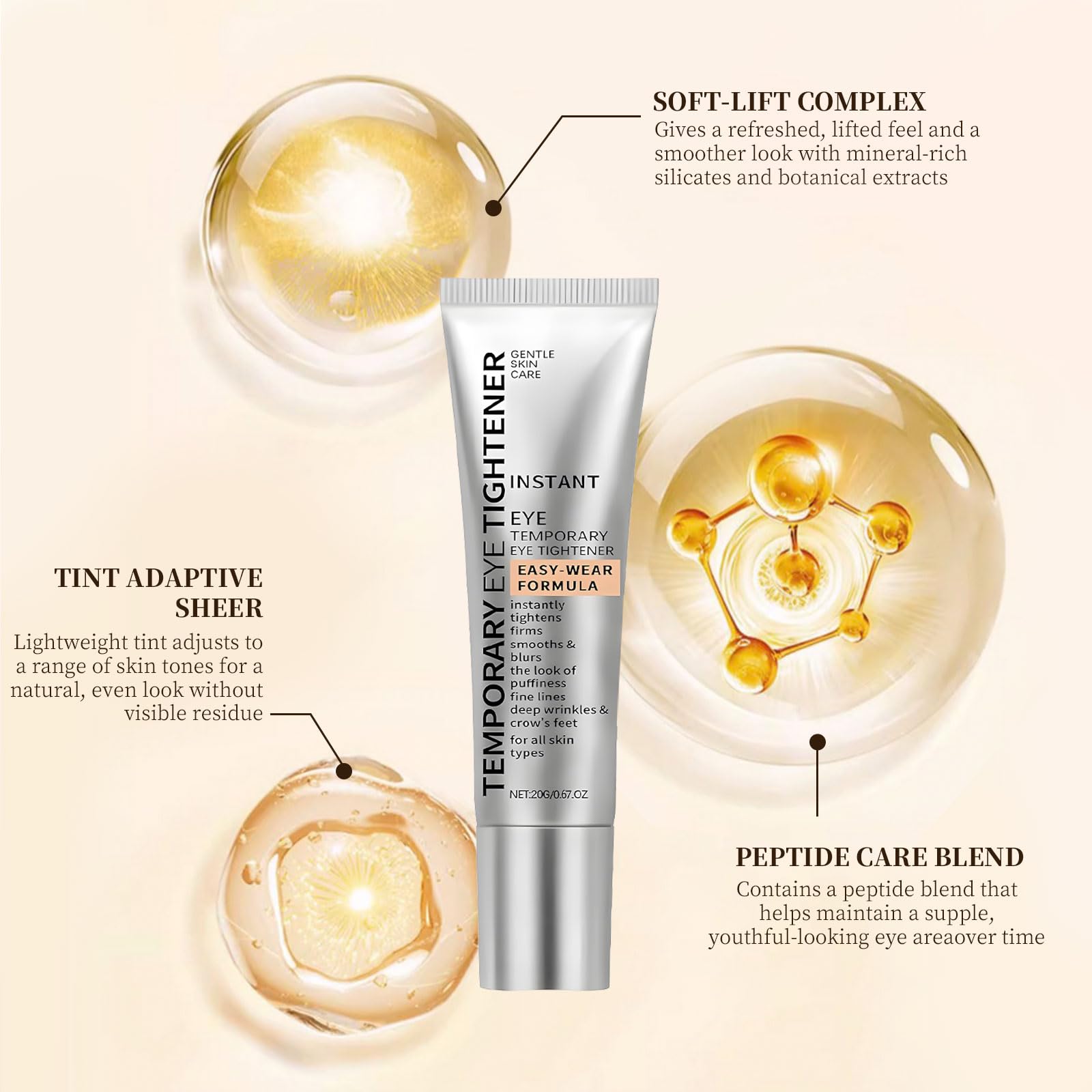 LPH LAB anti aging eye primer packaging showcasing vitamin e benefits for dark circles