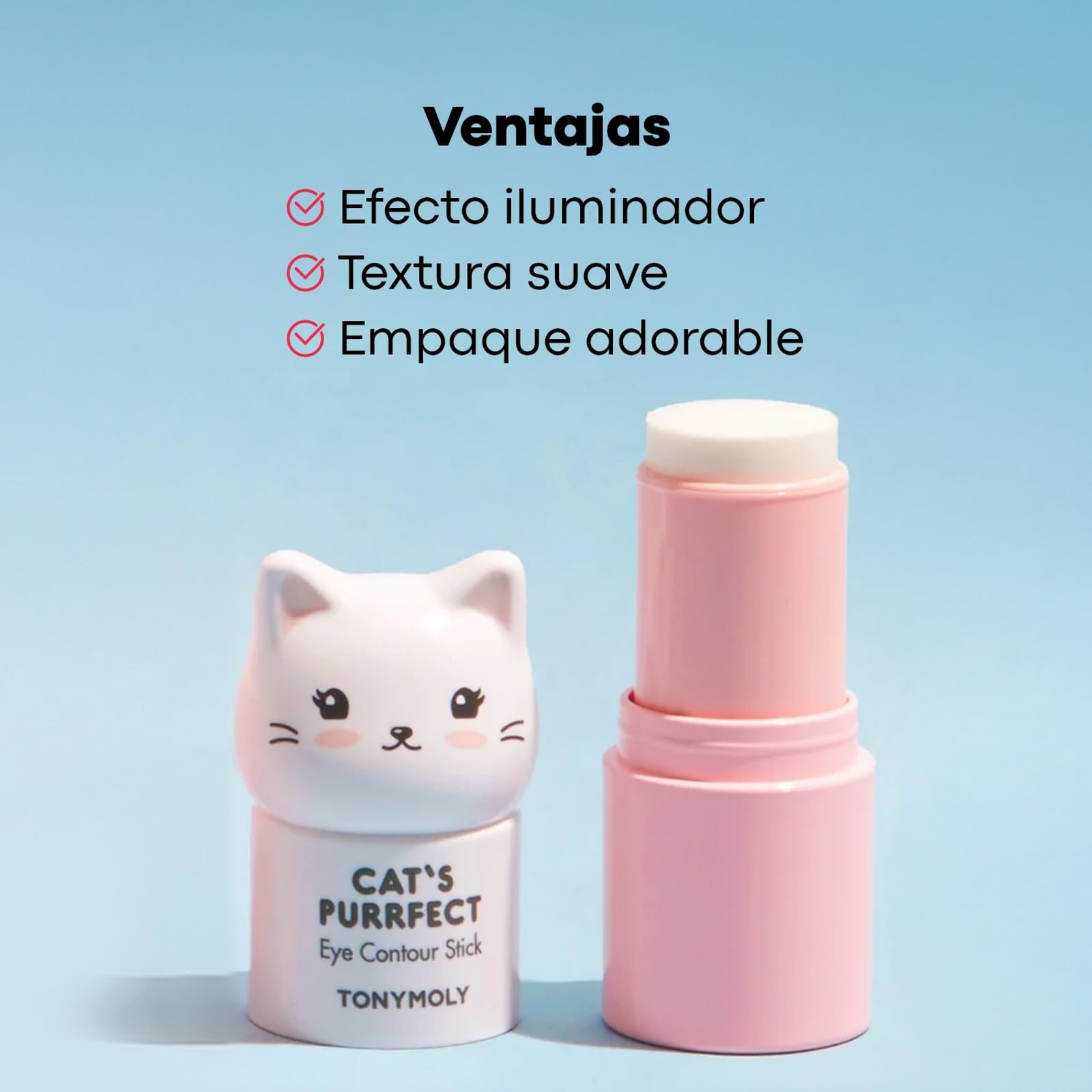 K-beauty pearlescent eye illuminator stick packaging open