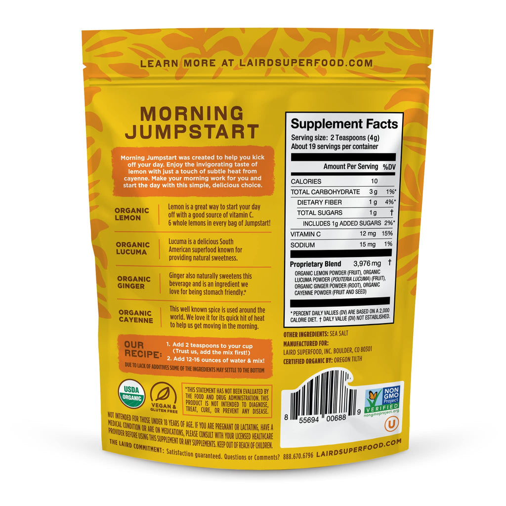 Back label view showing five simple ingredients including organic cayenne and salt.