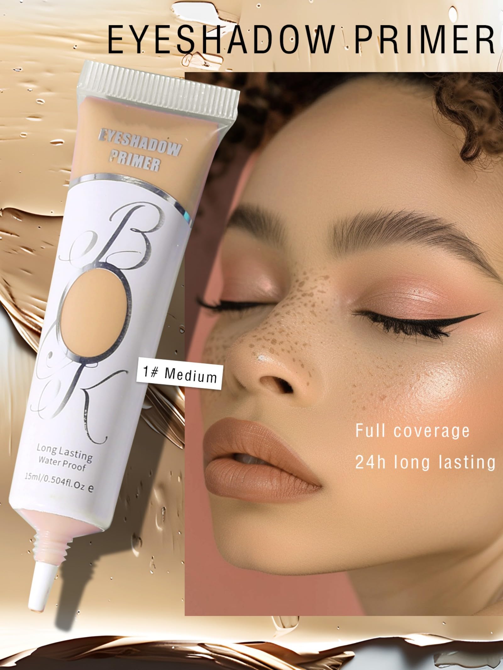 MAEPEOR eye base makeup packaging highlighting waterproof features