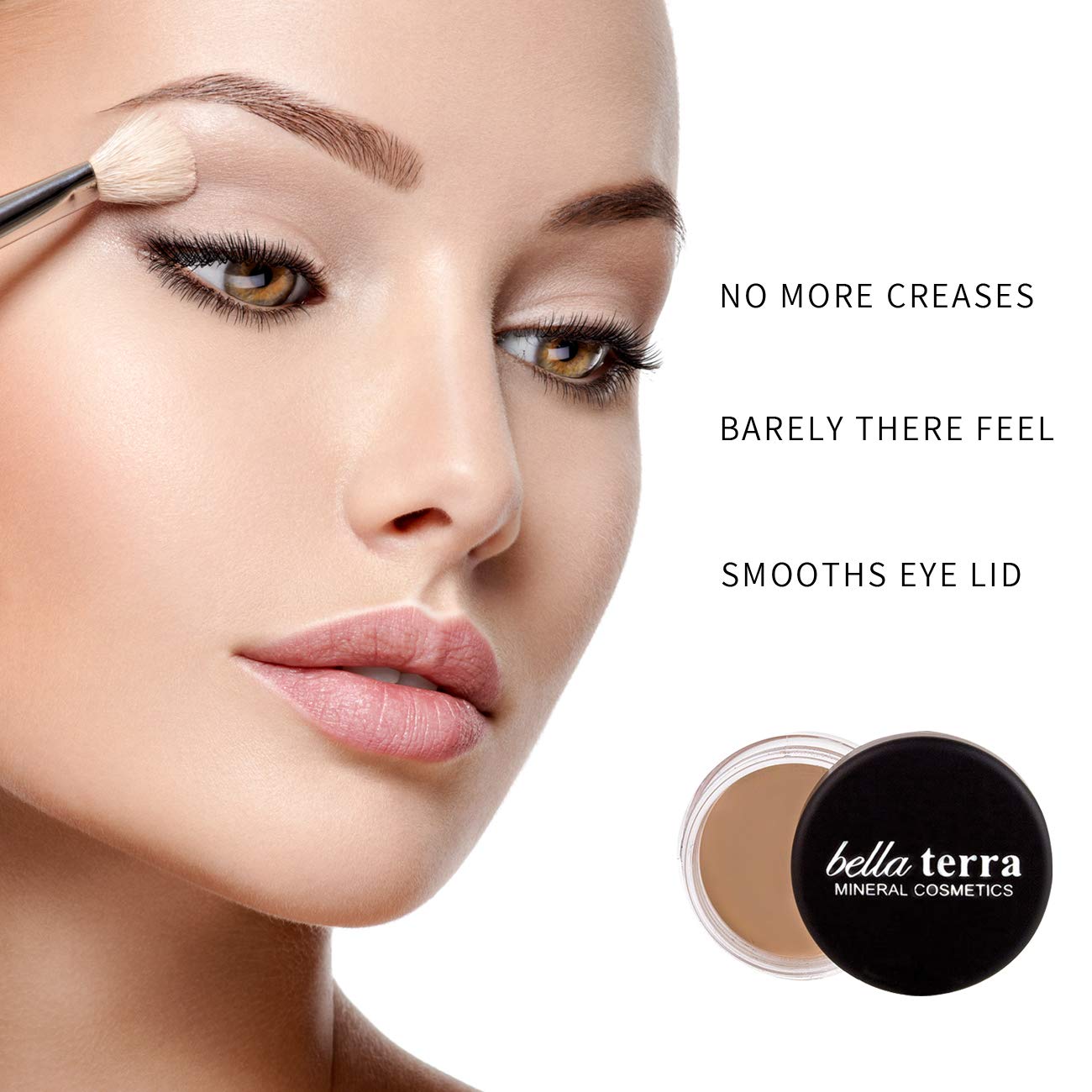 Bellaterra Cosmetics eyelid concealer applied on eyes covering visible veins