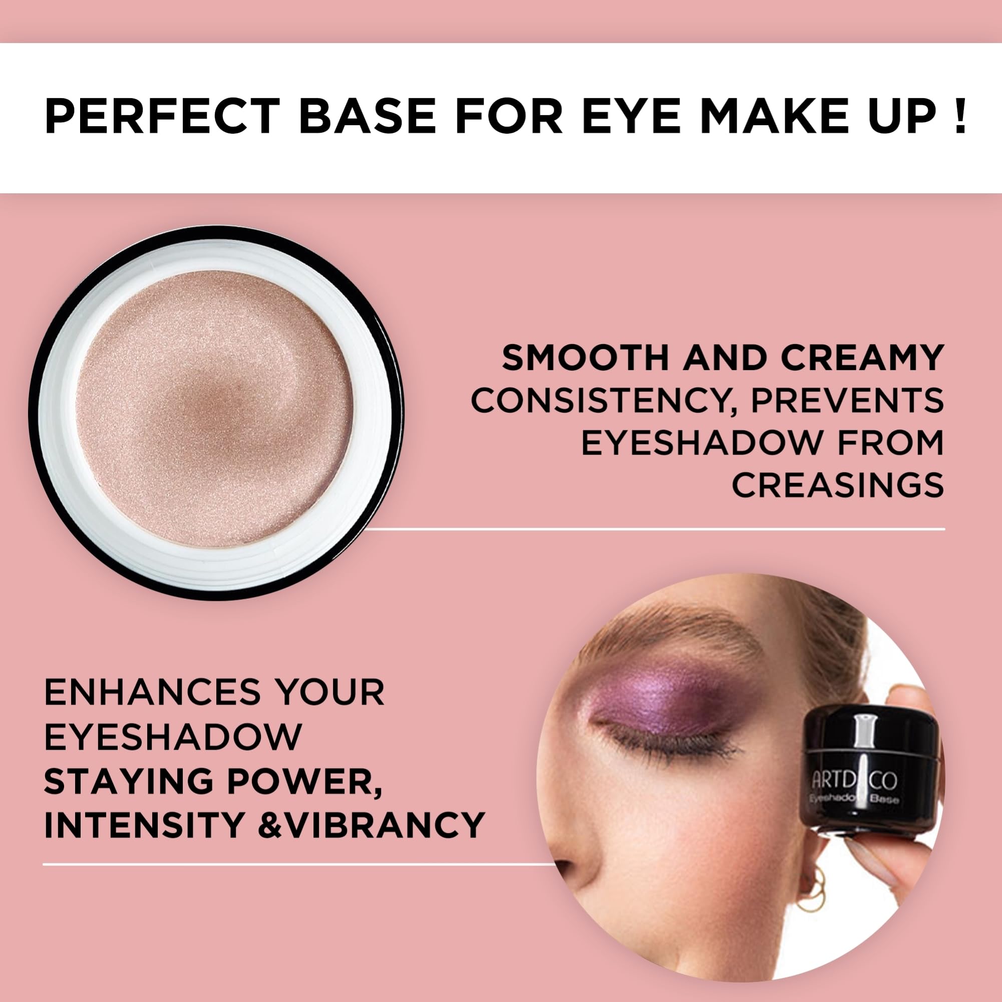 Artdeco vegan eye primer packaging highlighting anti crease features