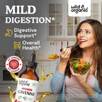 Wild and Organic Cayenne Pepper liquid drops packaging showing supplement facts and 684 mg extract serving size
