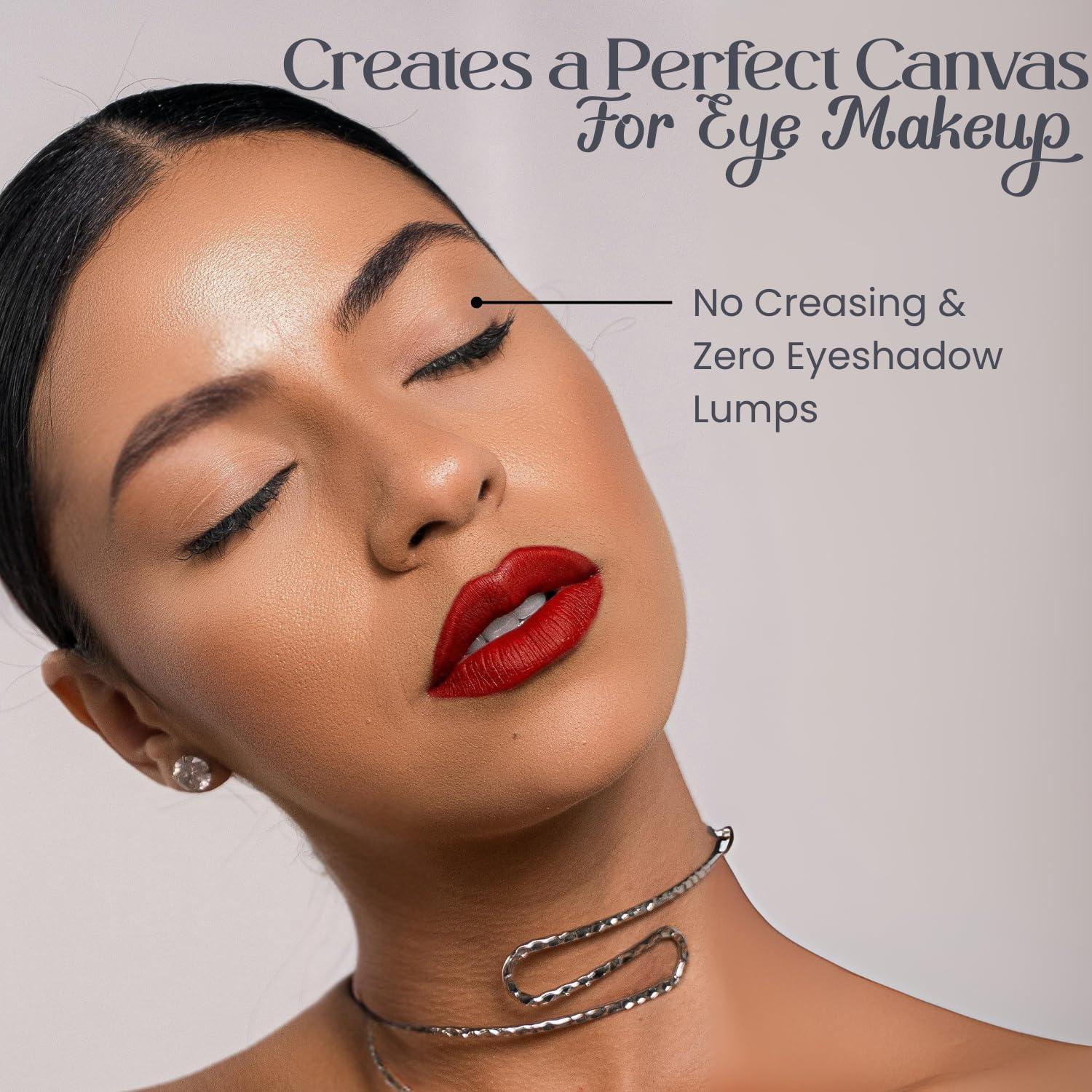 Lightweight waterproof eye primer swatch showing the smooth non greasy texture