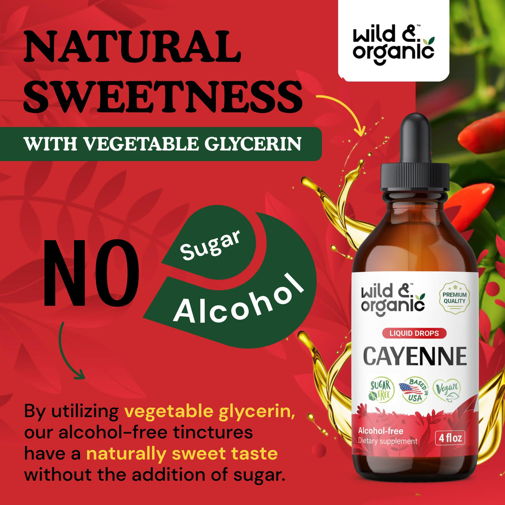 Natural organic cayenne pepper extract drops for digestive support side panel details