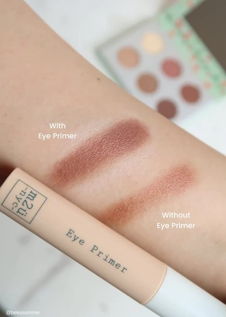 M2U NYC cosmetic range eye base showing the compact five milliliters travel friendly size