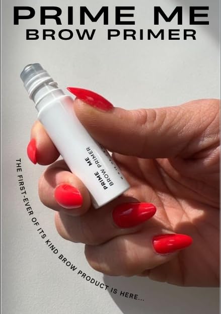 Invisible matte brow base cream side profile highlighting clear drying formula