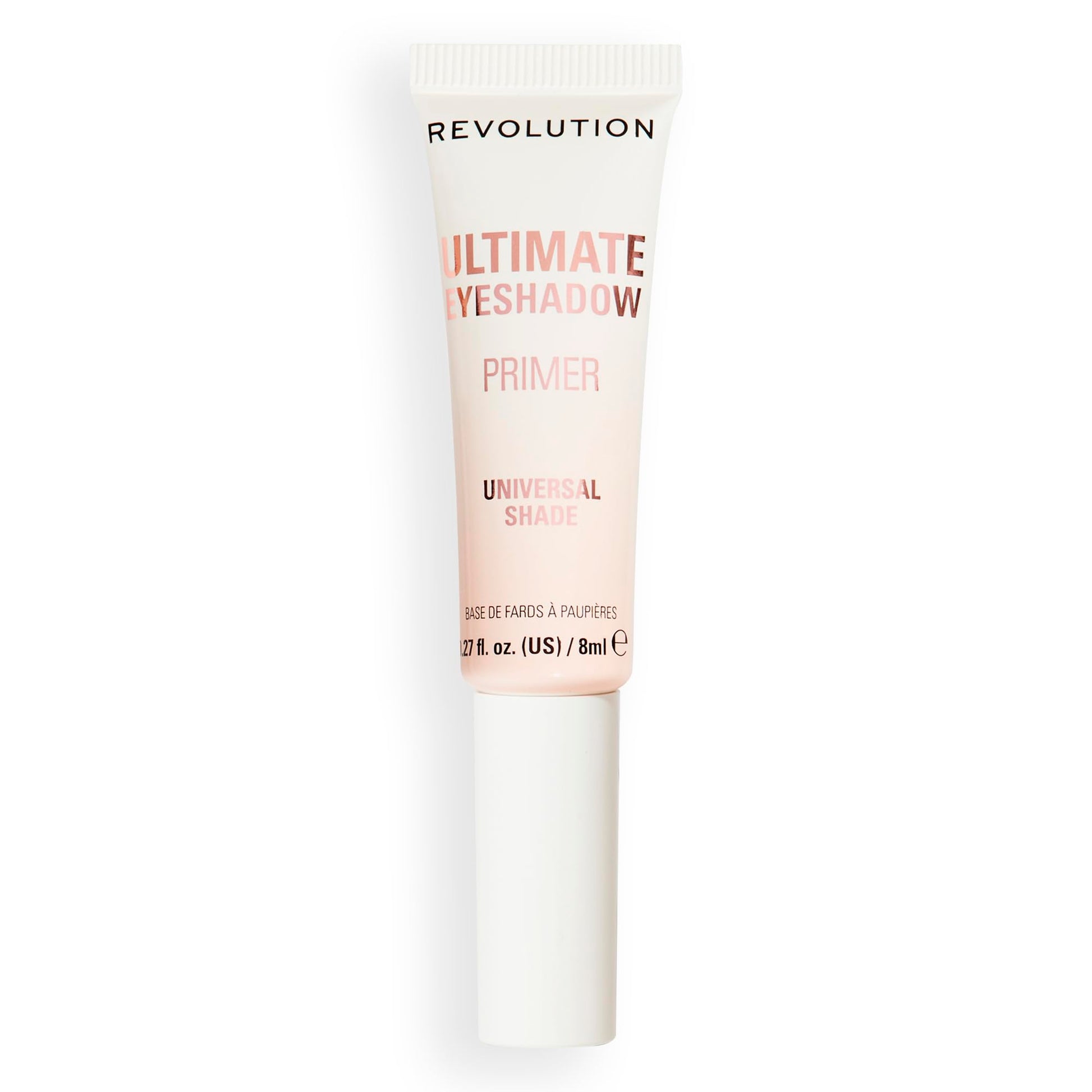 Universal shade eyeshadow primer by Revolution Beauty for vibrant pigment payoff on skin