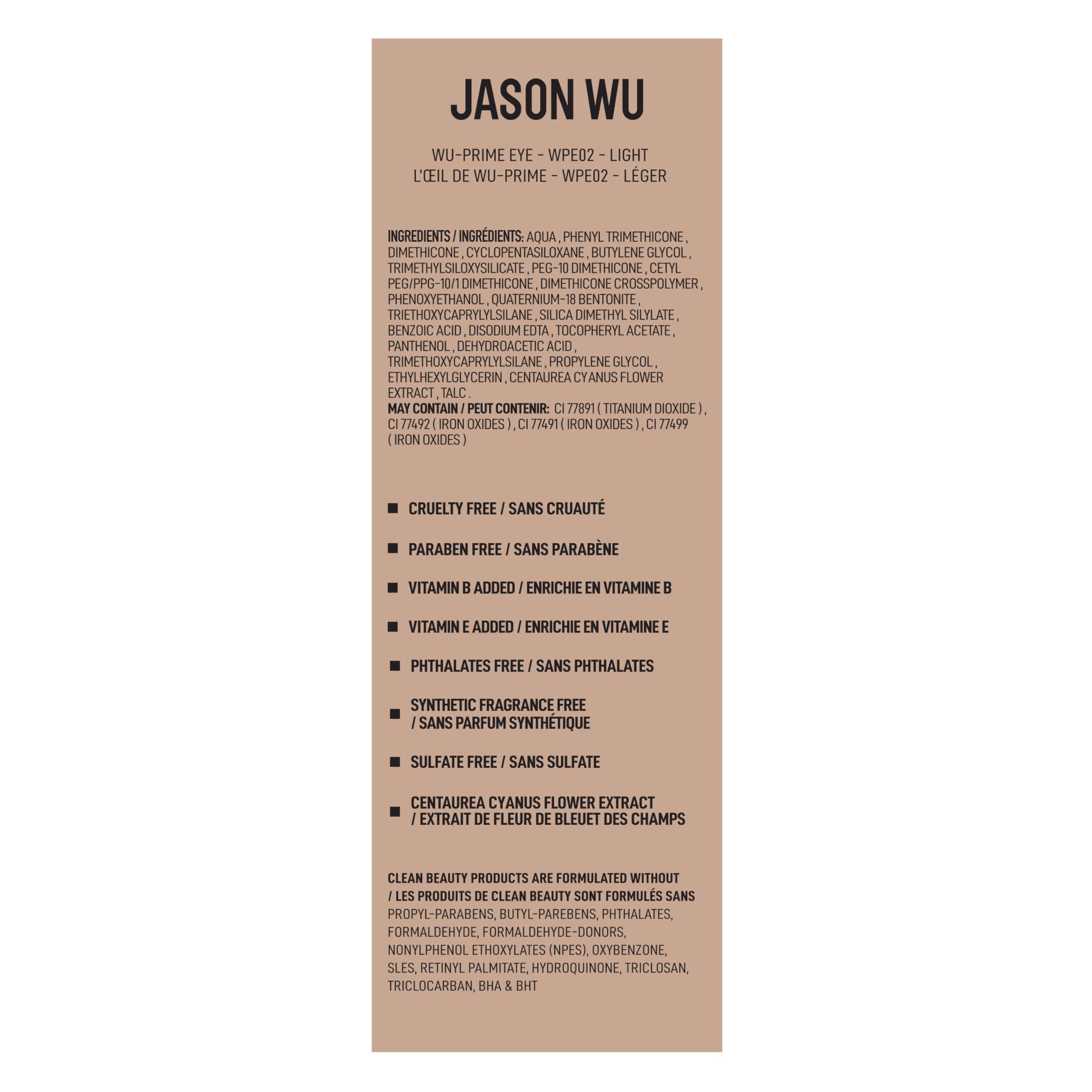 Jason Wu Wu Prime Eye Light variant product label and fluid ounce details