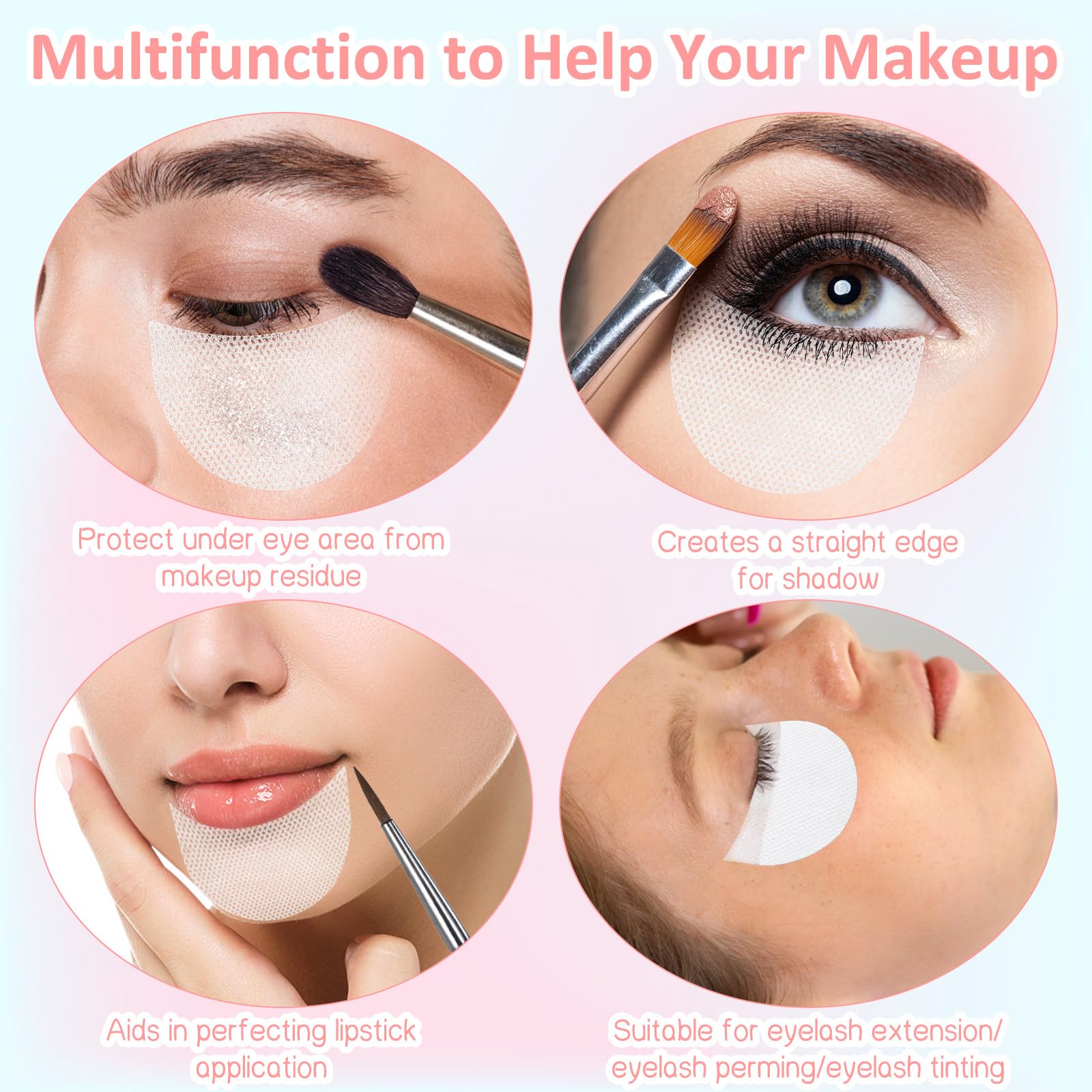 TailaiMei disposable makeup shields close up of the gentle adhesive backing.