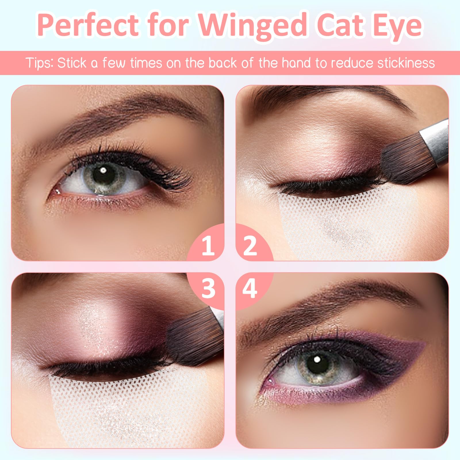 TailaiMei eyeshadow stencil stickers used during professional eyelash extension services.