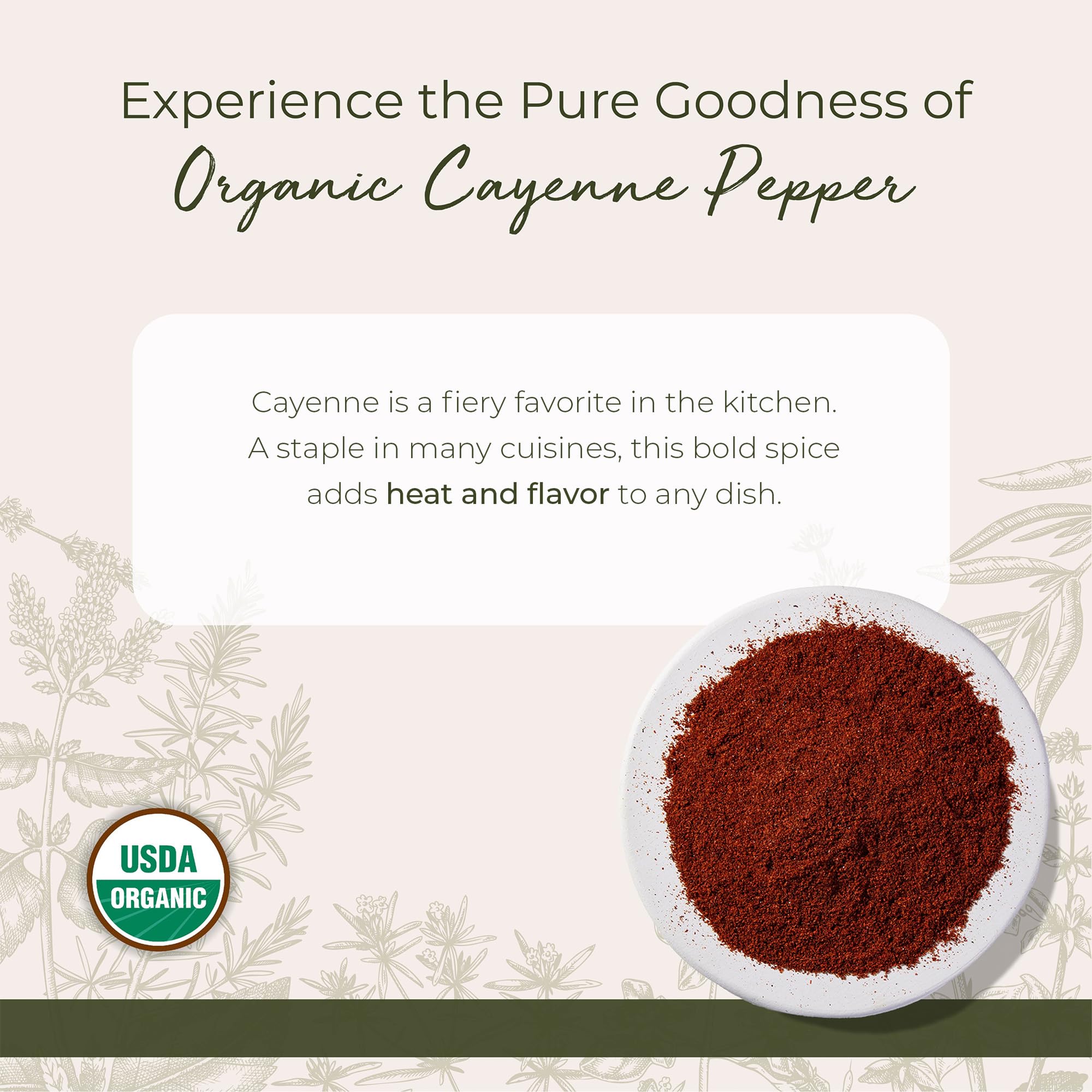 Organic cayenne pepper powder 35000 HU bulk packaging details