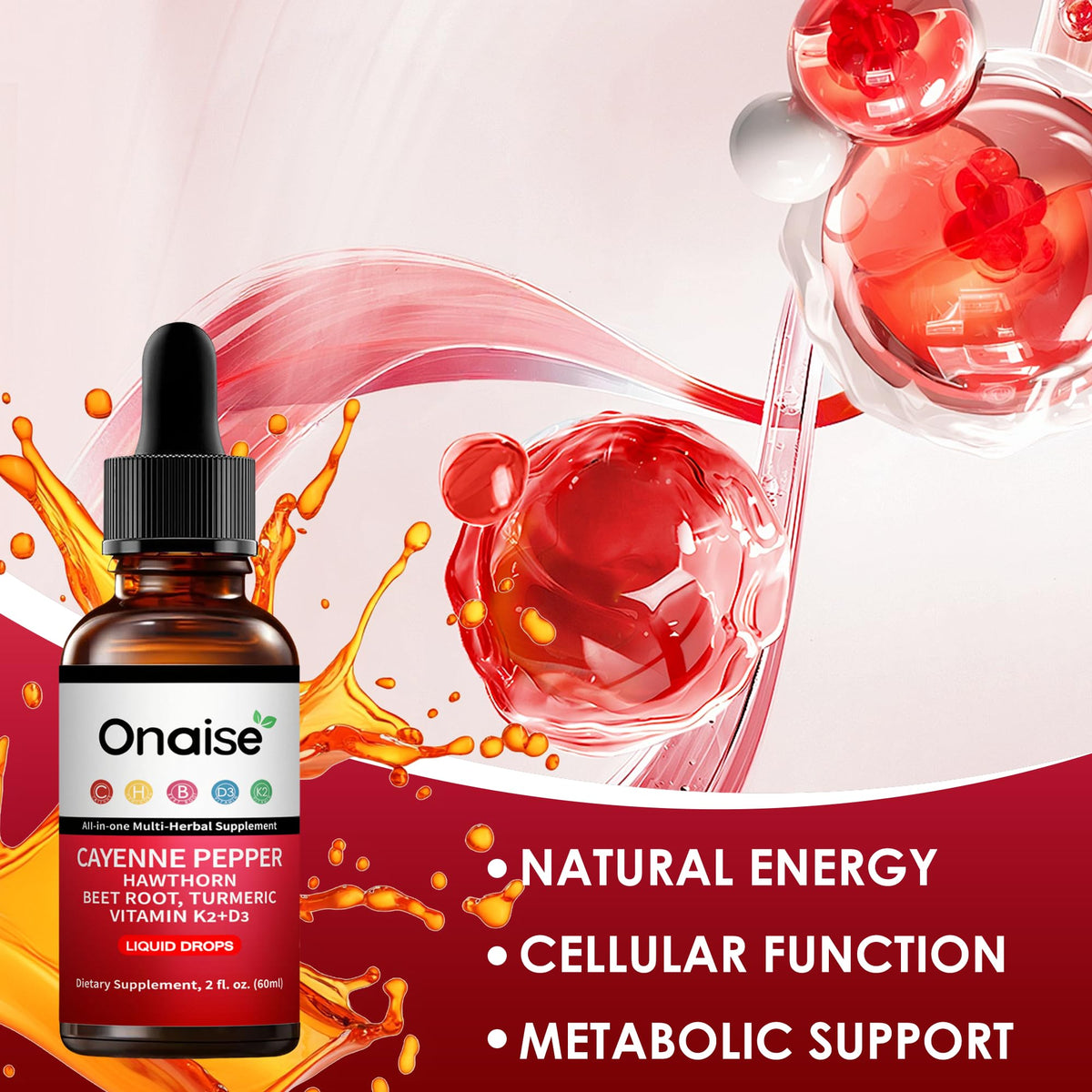 Onaise Cayenne Pepper Drops for daily wellness support.